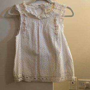 WORN ONCE eyelet white top